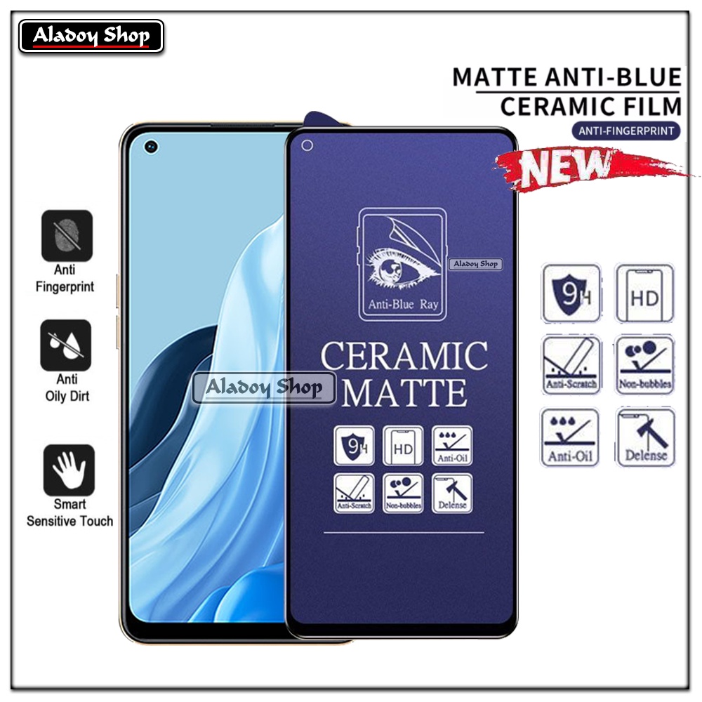 PAKET 3IN1 Anti Gores Blue Matte Anti Glare Oppo Reno 7 4G/7SE/7Z + Tempered Glass Camera dan Skin Carbon