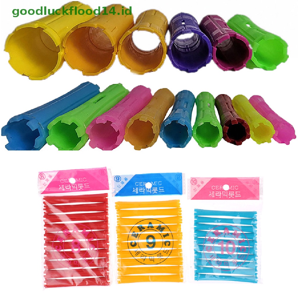 [GOOGFOUR] 1set 11ukuran Batang Perm Rambut Kit Bar Permanen Dingin Plastik Pengeriting Roll [Atas]