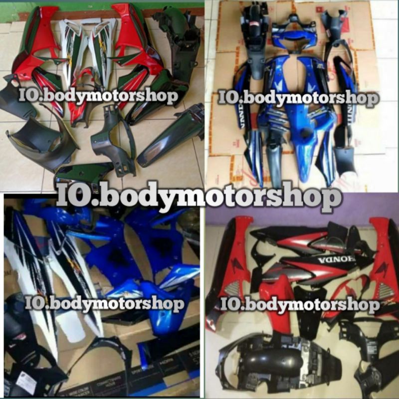 cover body fullset HONDA SUPRA X 125 lama warna hitam,merah,biru,silver