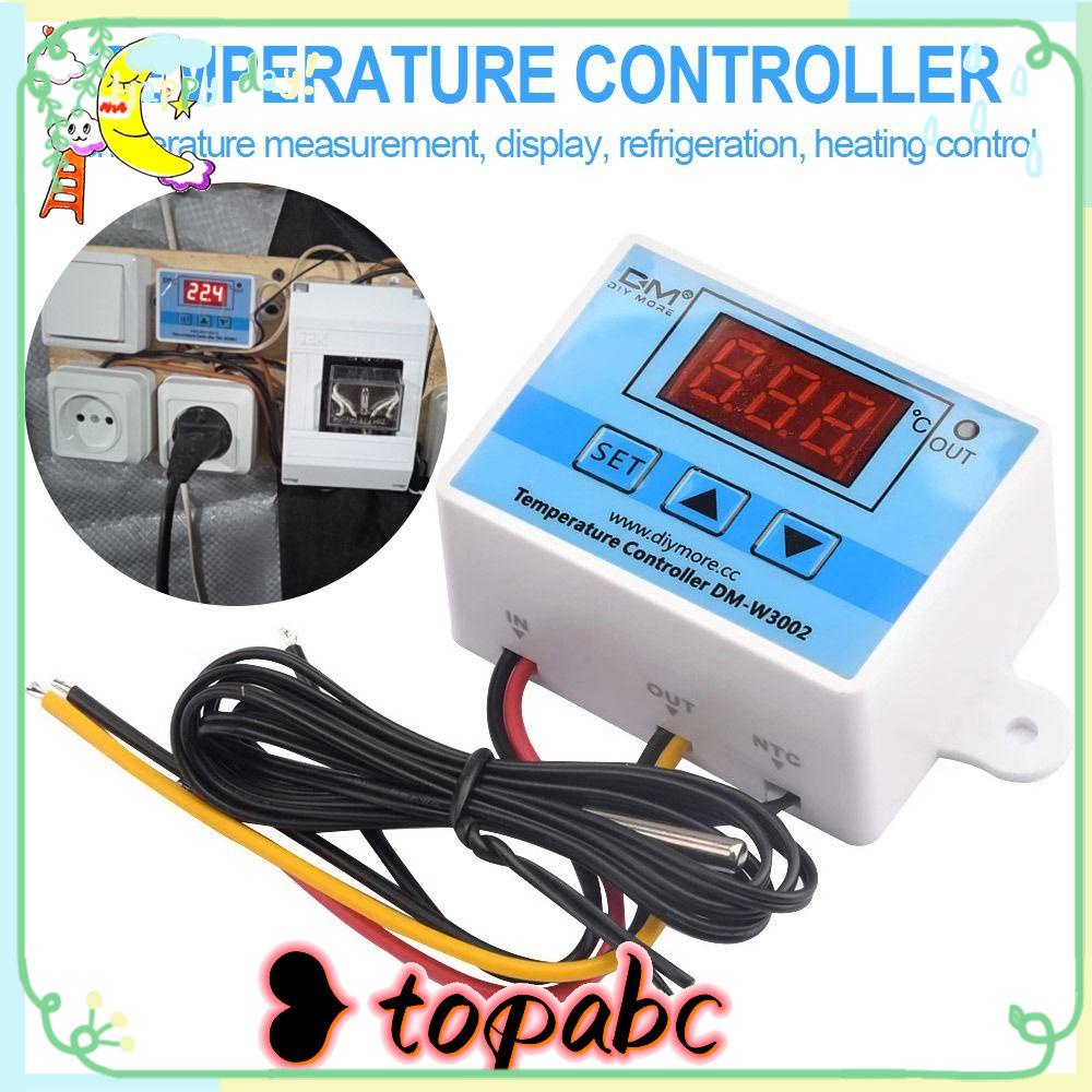 Termostat Suhu Digital TOP W3002 Dengan Probe 10A 12V 24V 110V 220V Modul Thermostat