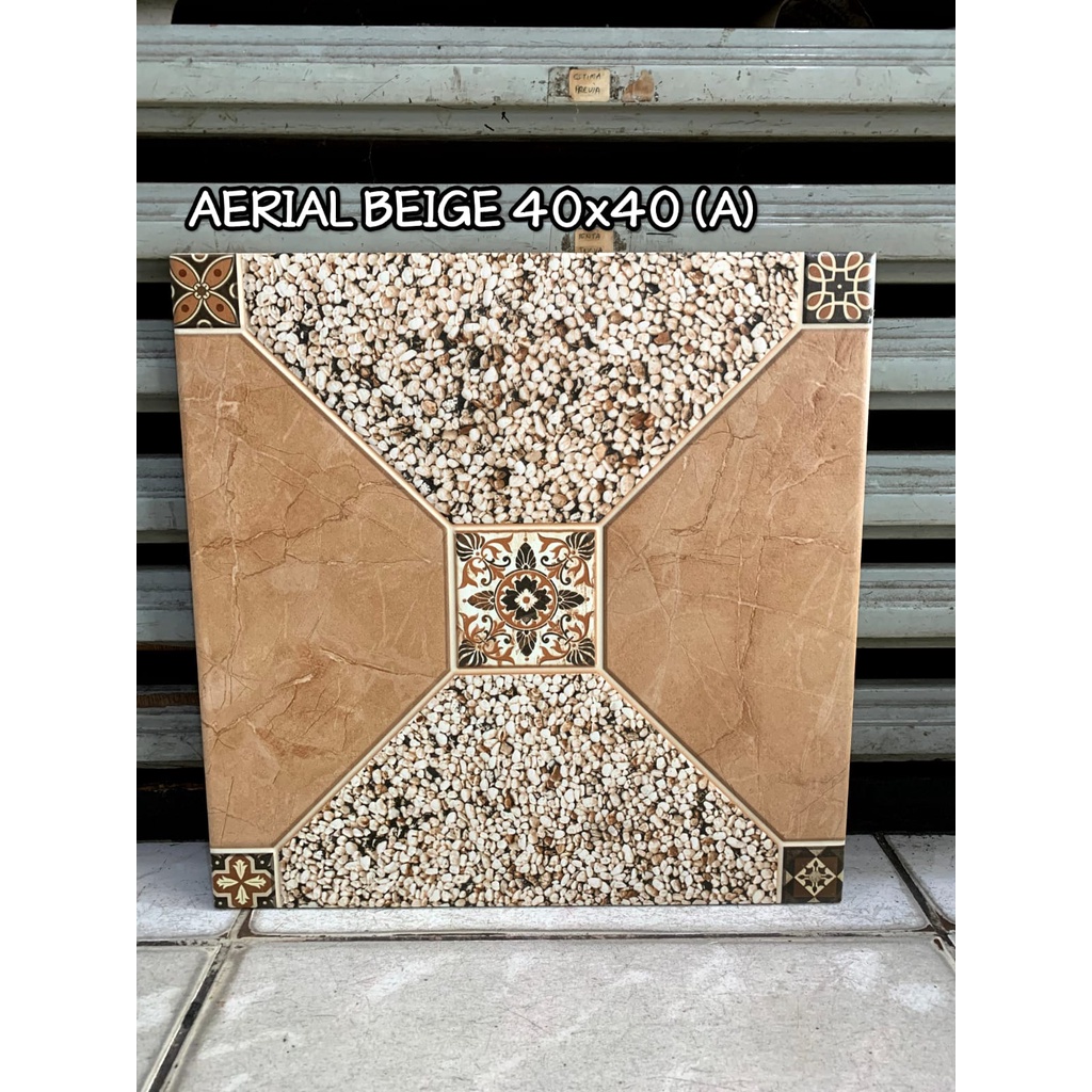 Keramik Mulia 40x40 Aerial Beige - Kasar