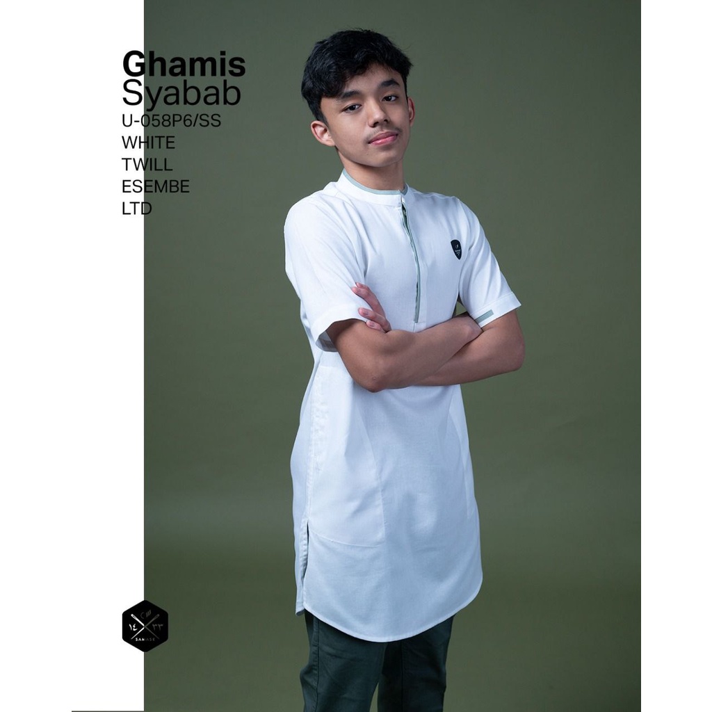 SAMASE GHAMIS SYABAB  U058 Baju Koko Muslim Anak Remaja CowokTerbaru Samase Clothes Official origina