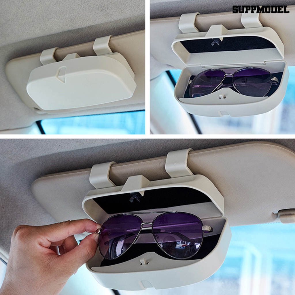 [Dekorasi] Tempat Visor Mobil Pengerjaan Halus Anti-Korosi Tahan Lama Tahan Aus Multifungsi Kotak Pelindung Operasi Satu Tangan Car Sun Visor Glasses Case Untuk Mobil
