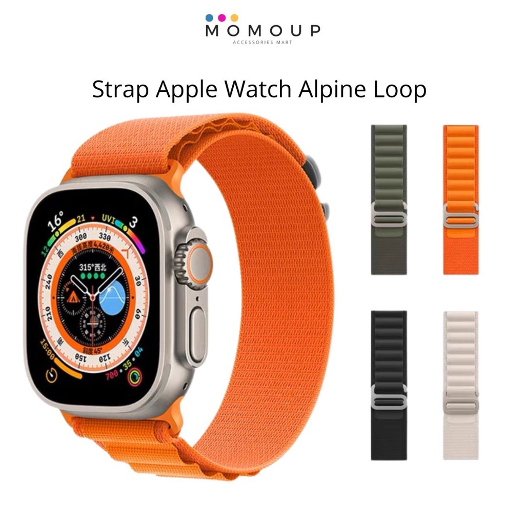 Strap Alpine Loop Apple Watch Nilon Loop Tali Apple Watch Alpine Loop 38mm 40mm 41mm 42mm 44mm 45mm 49mm Nilon