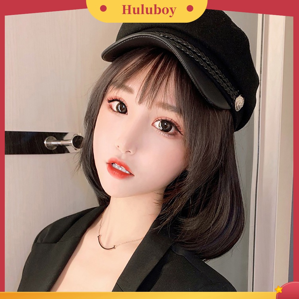 Wig Rambut Ekstensi Model Bob Pendek Lurus Untuk Wanita