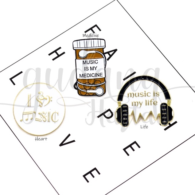 Pin I heart Music Bros Tas Motif Aku Cinta Musik Simple Tuspin Hijab GH 208303