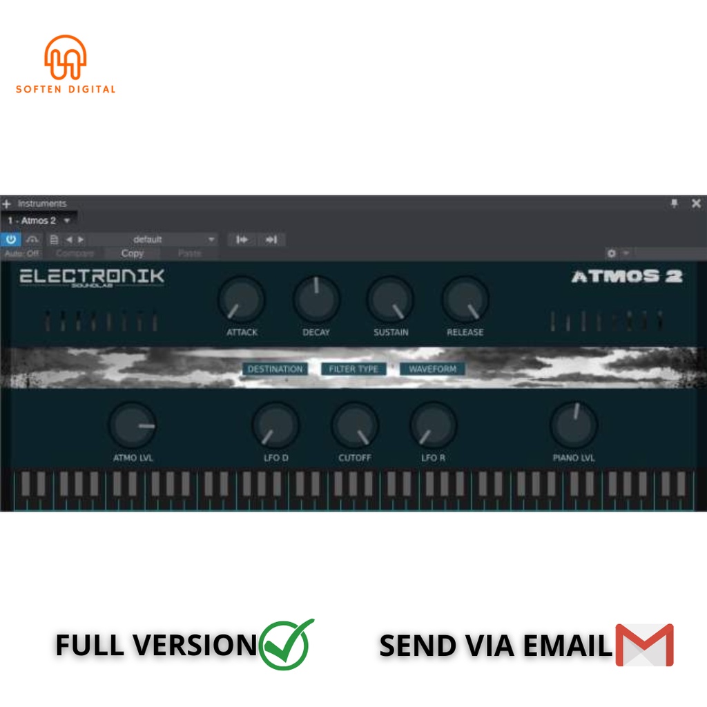 Electronik Sound Labs – Atmos 2 VST Plugin piano contains the processed sound layer and another laye
