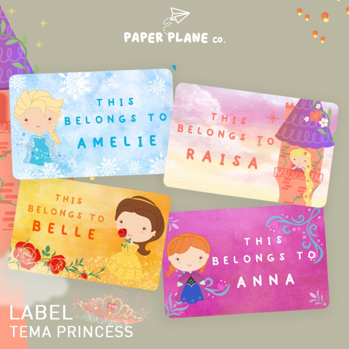 

Stiker Sticker Label Nama Anak Tema "Princess" Tahan Air Anti Luntur Custom