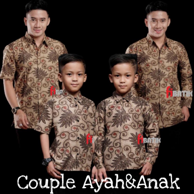 TERBARU Couple sweet || couple batik ayah dan anak cowok BATIK Motif pakis//Couple jumbo