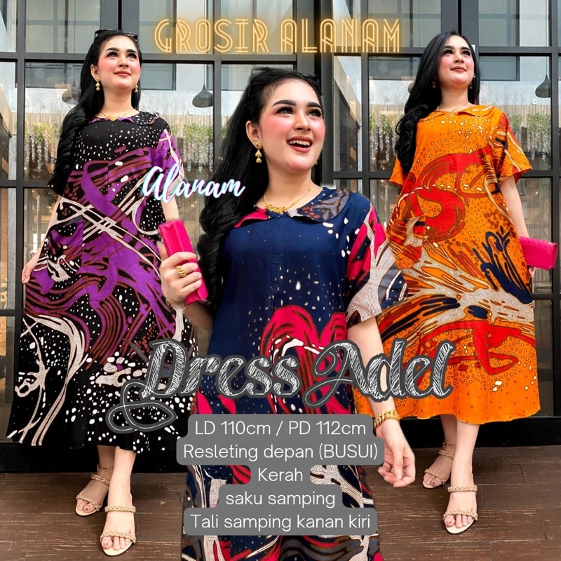 DASTER ADEL MILA ALANAM Daster Panjang Semata Kaki Busui Non Ruffle ORIGINAL Dresseria