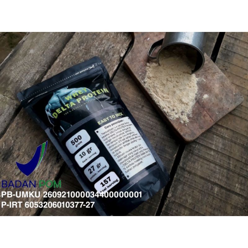 WHEY PROTEIN DELTA PROTEIN SUPLEMEN BUBUK KEDELAI PROTEIN 500 gram
