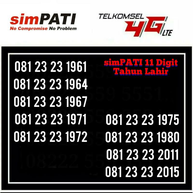 nomor cantik telkomsel simpati 4g 11 digit combo sakti sakti angka rapi tahun lahir 081 23 23 tahun 