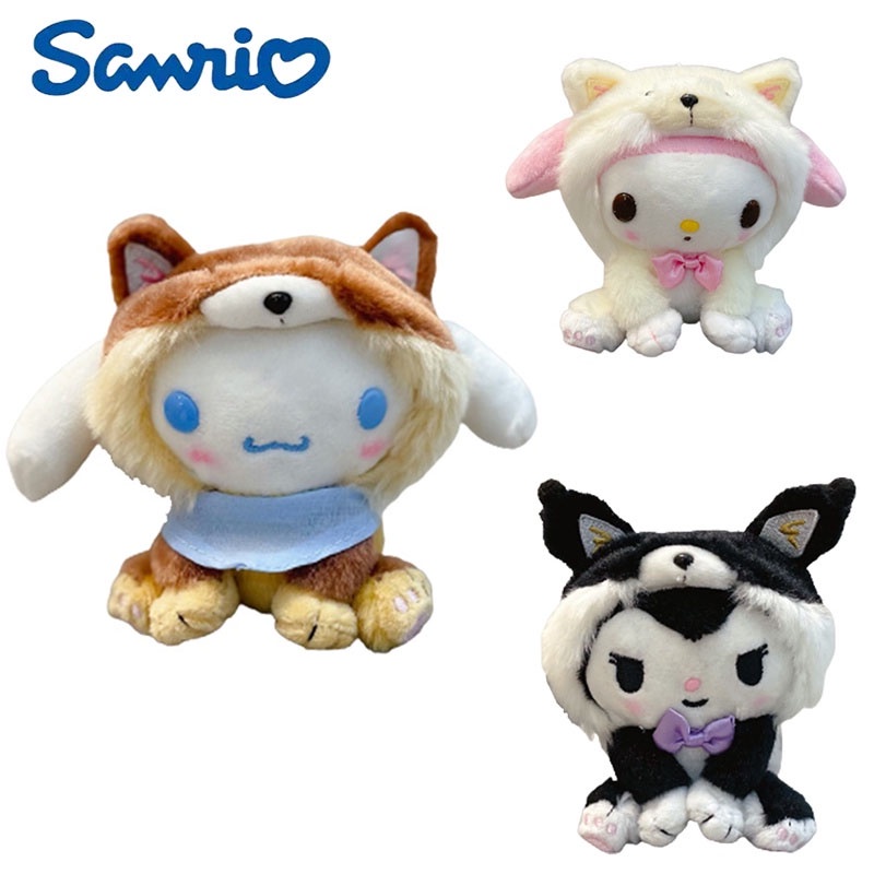 Sanrio Kuromi Melody Cinnamoroll Plush Pendant Toy Cinnamoroll Keychain Stuffed Doll Kids Gifts