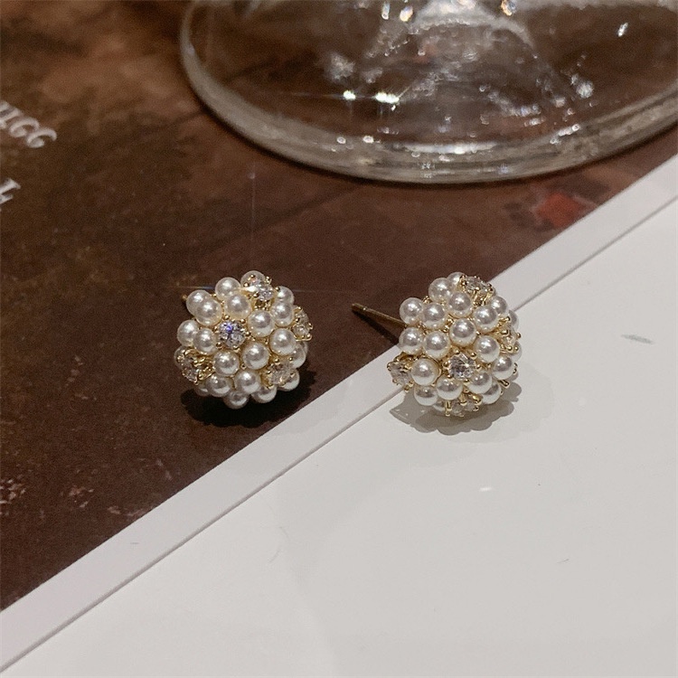 Anting Bola Mutiara Zircon Kecil Dan Halus Untuk Wanita Dengan Kepribadian Korea Sederhana Dan Anting Temperamen Serbaguna