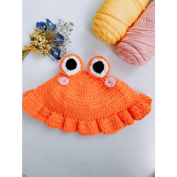 bucket hat dewasa/ topi rajut kodok