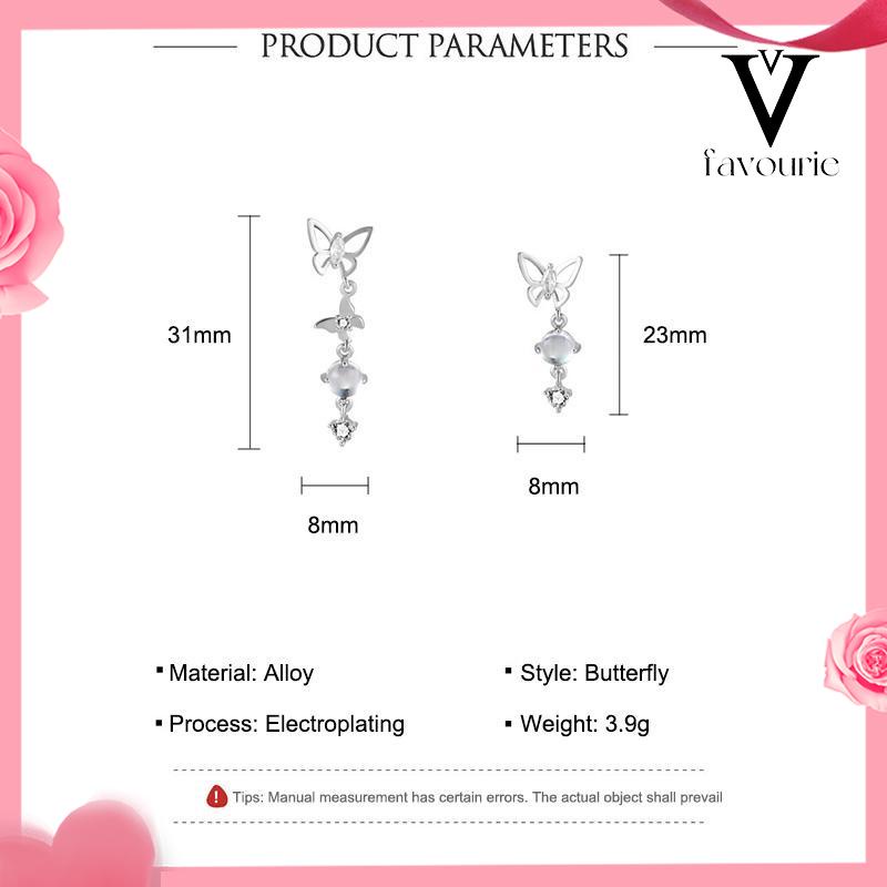 CODS925 Anting Rumbai Kupu-kupu Asimetris Perak Desain Mewah Anting Premium Sense-FA