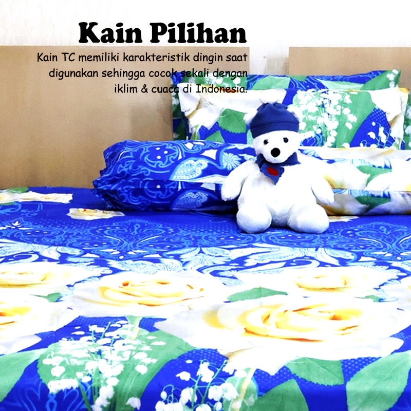 1 sprei + 2 sarung bantal +1 sarung guling Sprei Single Motif Karater 160X200 Ujung Karet / Sprei 160cm x 200cm Sprei Single Motif Dewasa Sudut Karet / SPREI