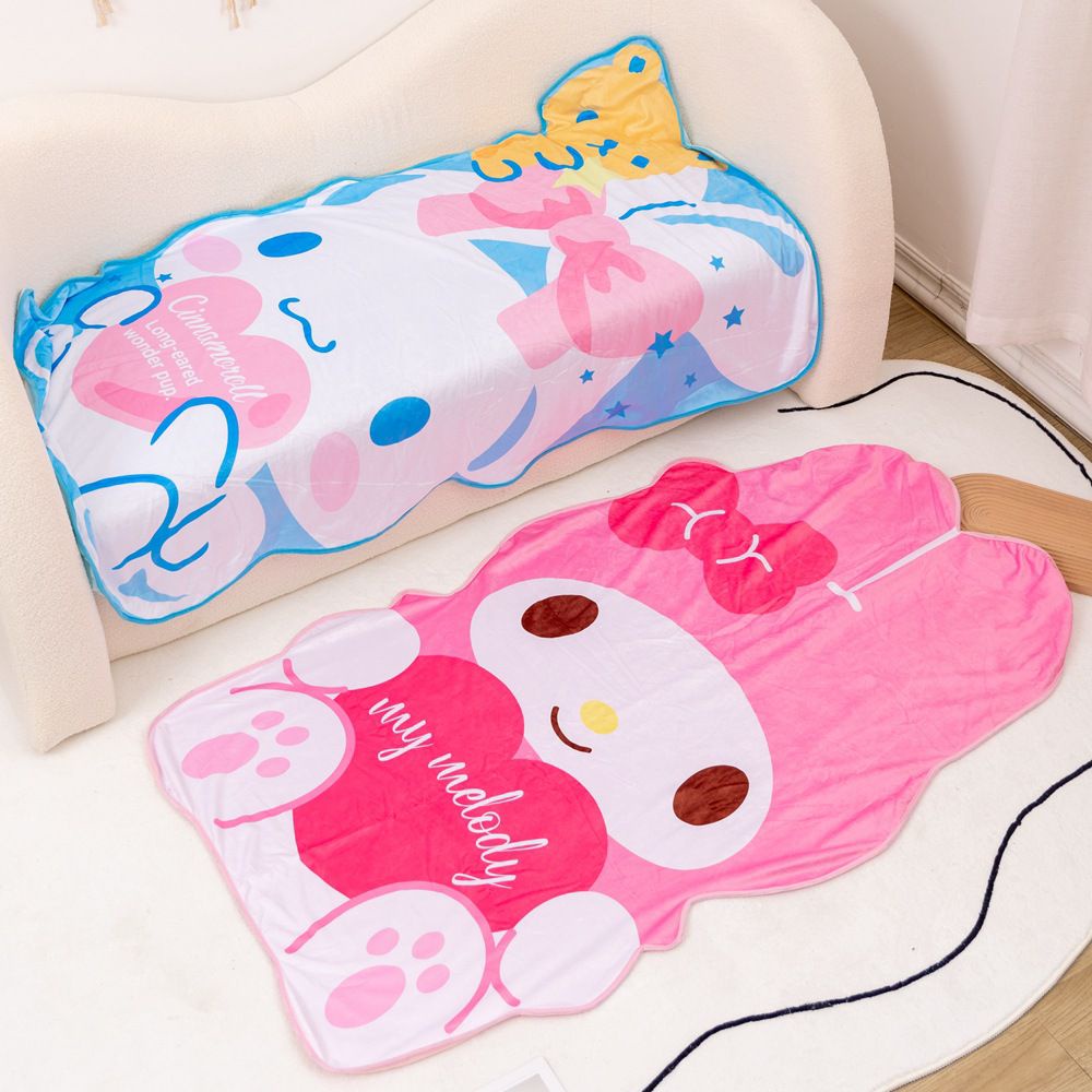 Selimut Melody Cinnamoroll Hangyodon Ikan Biru Hello Kitty Kuromi Blanket Impor