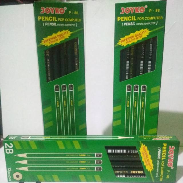 

PENSIL 2B JOYKO MURAH hijau P-88 - PENSIL 2B JOYKO P-88 TULIS KOMPUTER UJIAN NEGARA - Pensil Menggambar Joyko berkualitas