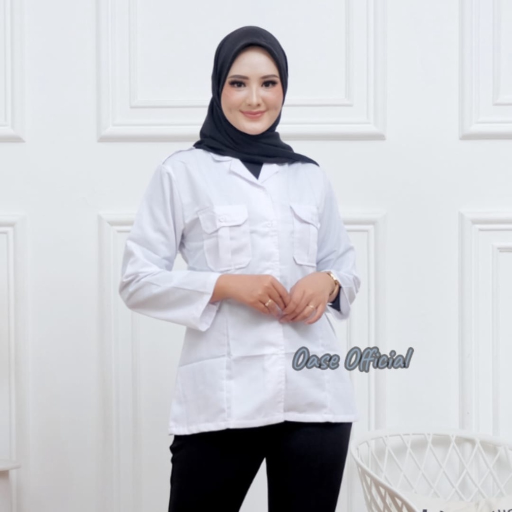 Baju Dinas Putih wanita Baju Putih PNS/ASN, Guru, PPL, PDH, Perawat, Bidan