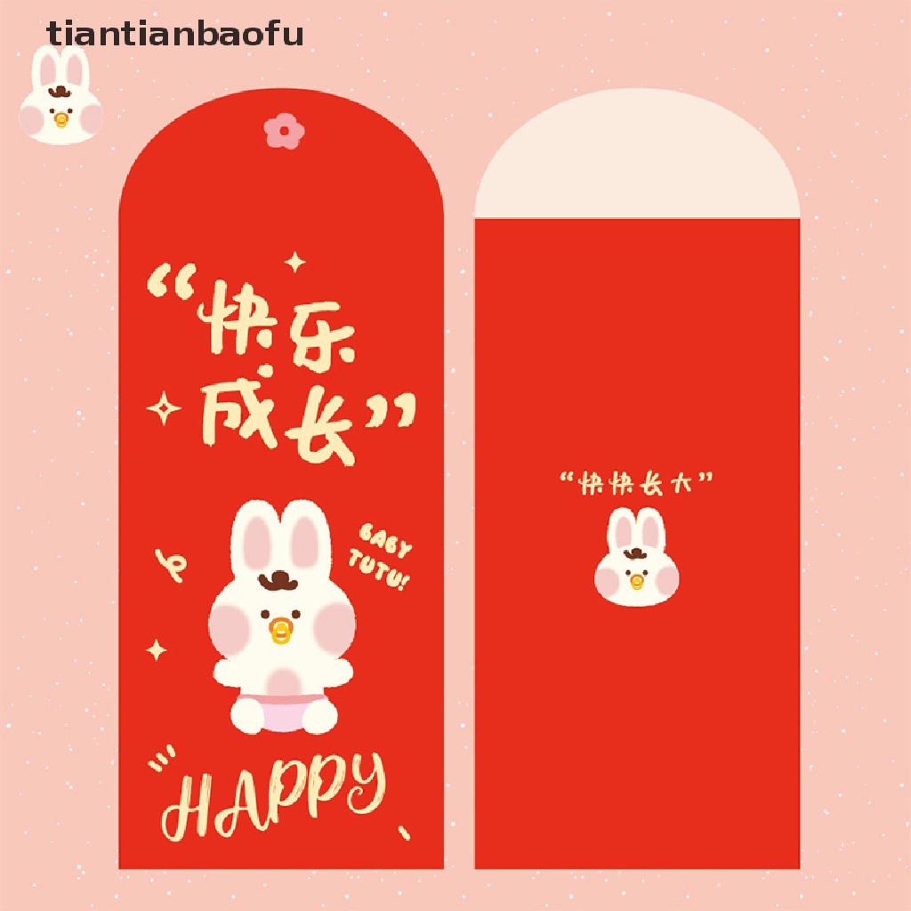 [tiantianbaofu] 10pcs 2023tahun Baru Kelinci Merah Paket High-end Kreatif Kartun Beruntung Tahun Baru Merah Paket Butik