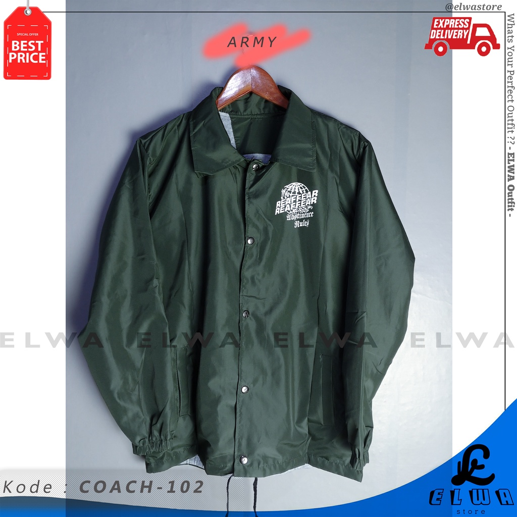 COACH 102 ARMY Jaket Coach Pria Wanita Unisex Jaket Kemeja Bagus Murah Premium