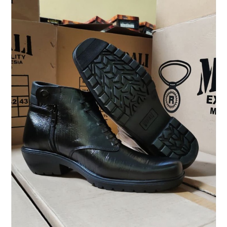 SEPATU KULIT PRIA PDH BOOTS MOTIF/KOMBINASI POLRI/TNI/SECURITY/KERJA/DINAS/KANTOR/PNS/ASN