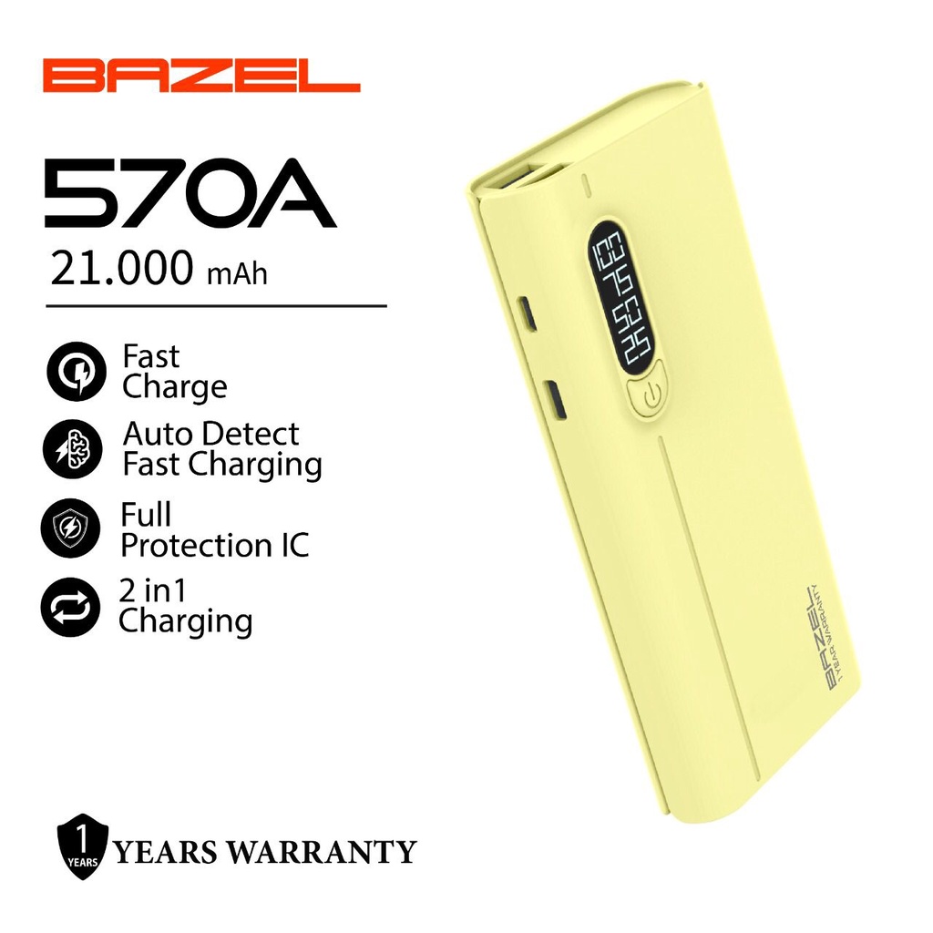 Bazel 570 Series Powerbank 20000 mAh Small Power Bank Garansi Resmi 1 Tahun