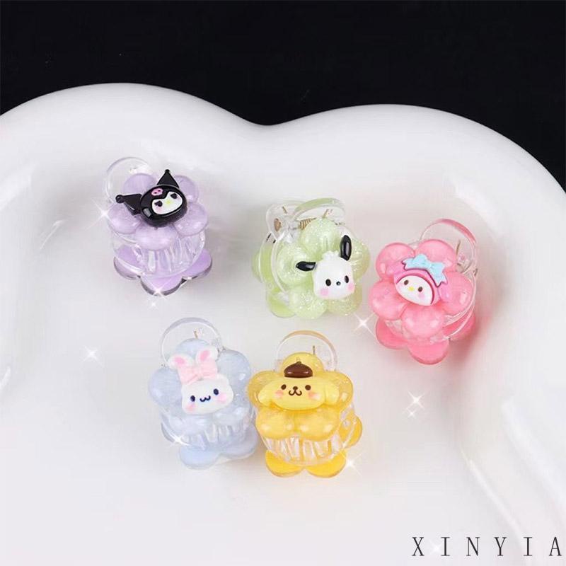 【Bayar di tempat】Cinnamoroll Kuromi Remaja Mahasiswa Kartun Manis Jepit Rambut Transparan Bunga