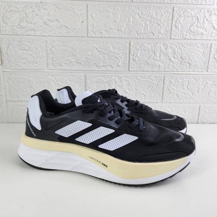 Sneakers Sepatu Adidas Adizero Boston 10 Black White Branded