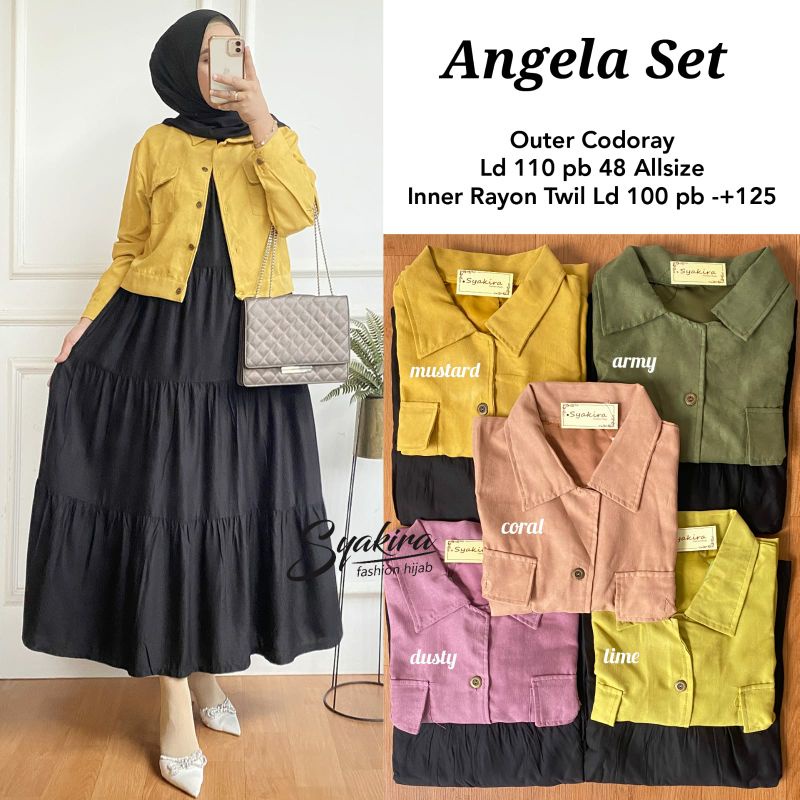 ANGELA SET MIDI SYAKIRA •Setelan Wanita jaket+inner