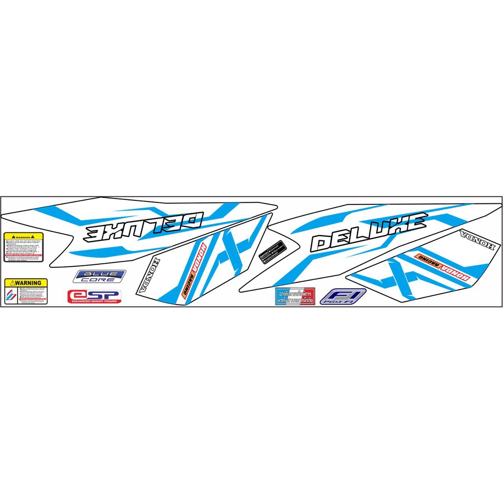 STRIPING/STICKER BEAT DELUXE 2020 WARNA PUTIH LIS BIRU 2