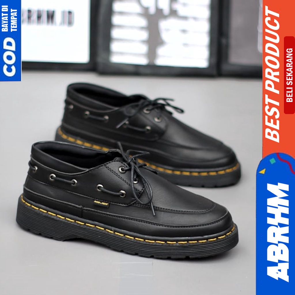 Sepatu Pantofel Formal Docmart Low Boots Kerja Pria Abrhm Gomu