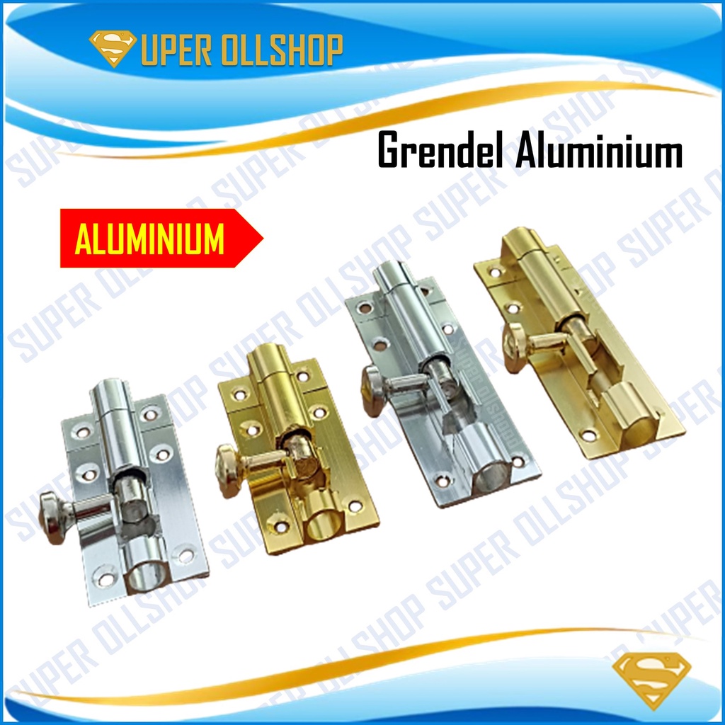 Slot Pintu Silver 2&quot; l Jendela Plat Tebal Grendel 2 Inch Inci l Barel Bolt Grendel Gerndel Jendela Pintu Aluminium Kuning 3 Inch