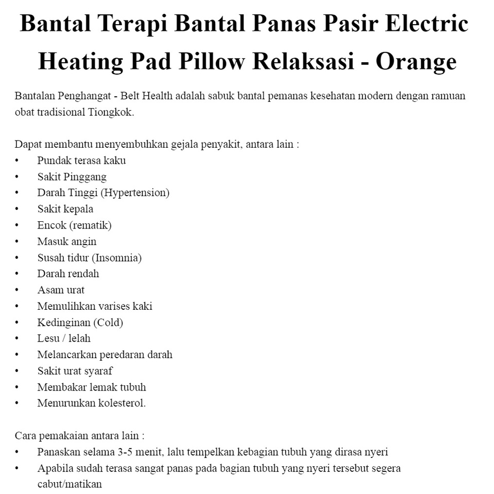 Bantal Pasir Terapi Syaraf  / Bantal Pasir Terapi Panas / Bantal Panas Elektrik / Bantal Terapi Syaraf / Bantal Panas Elektrik