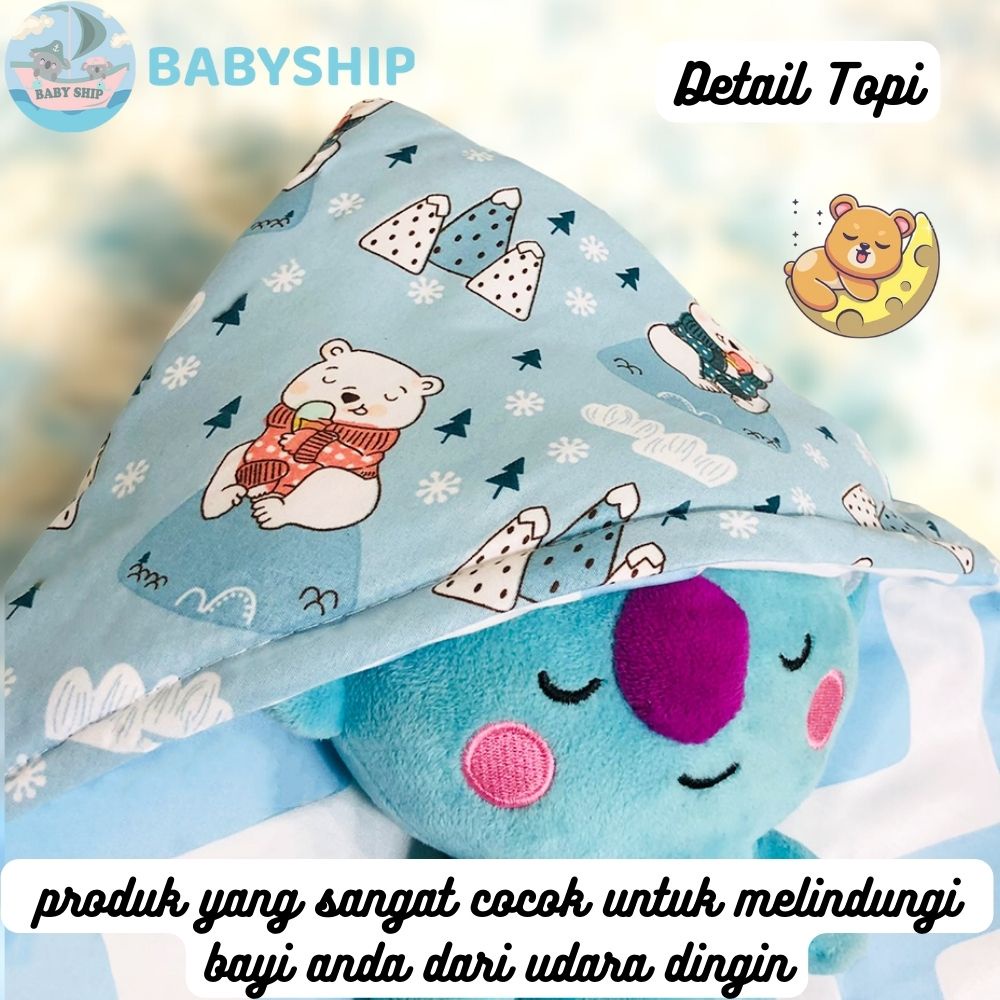 Selimut Topi Bayi / Selimut Bayi / Bedong Bayi / Sleeping Bag Bayi / Hoodie Baby Blanket