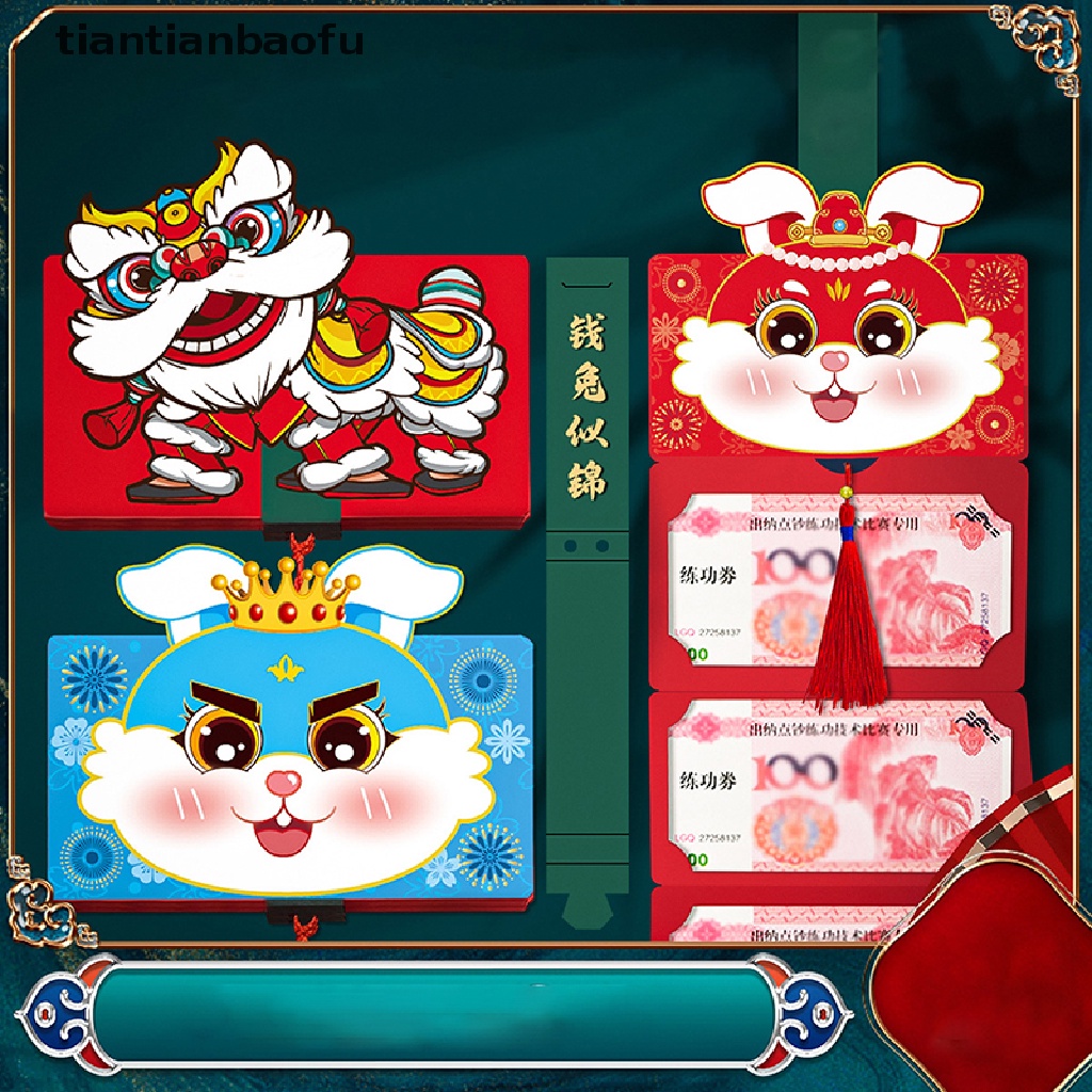 [tiantianbaofu] Amplop Merah Lipat 2023lipat Lucu Imlek Kelinci Merah Packet Zodiac New Boutique