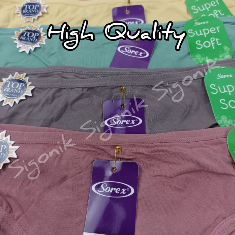 CD Celana Dalam Wanita Dewasa Sorex 1257 M L EL/XL QL/XXL Tipe Kode Mini Basic Low Waist Pinggang Rendah Super Soft Original Premium Best Perempuan Cewek Jumbo Big Size Produk Polos Undies Murah Adem Nyaman Melar Dalaman Cawet Sigonik