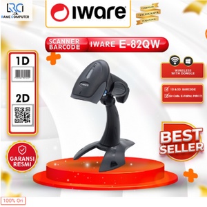 IWARE BARCODE SCANNER WIRELESS 2D IWARE E-82QW WITH STAND DONGLE