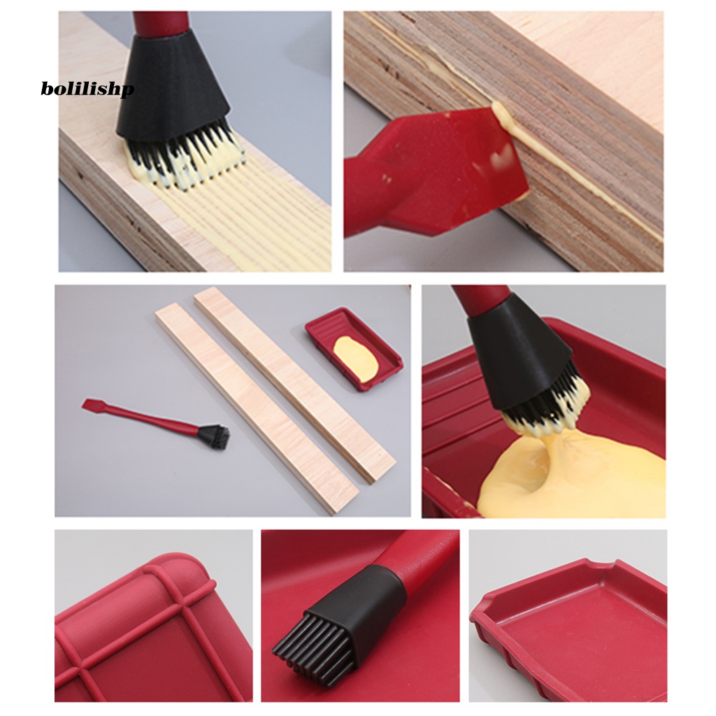 &lt; Bolilishp &gt; 4Pcs Sikat Lem Serbaguna Pertukangan Supply Woodworking Glue Spreader Aplicator Set Tanpa Burrs