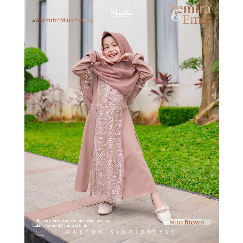 Maetha - Gamis Muslim Anak Zemira Series-Milo Brown