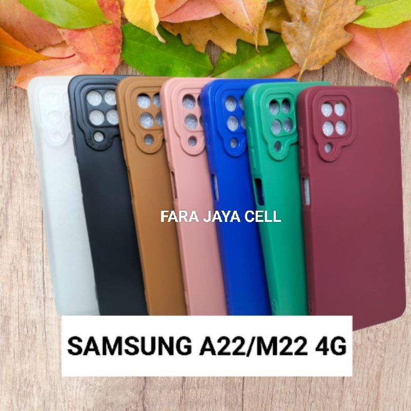 Soft Case Macaron Samsung A22/M22-4G Pelindung Camera