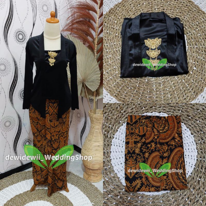 [Setelan] Kebaya + Jarik Instan | Model Patung01 / Nuansa Hitam