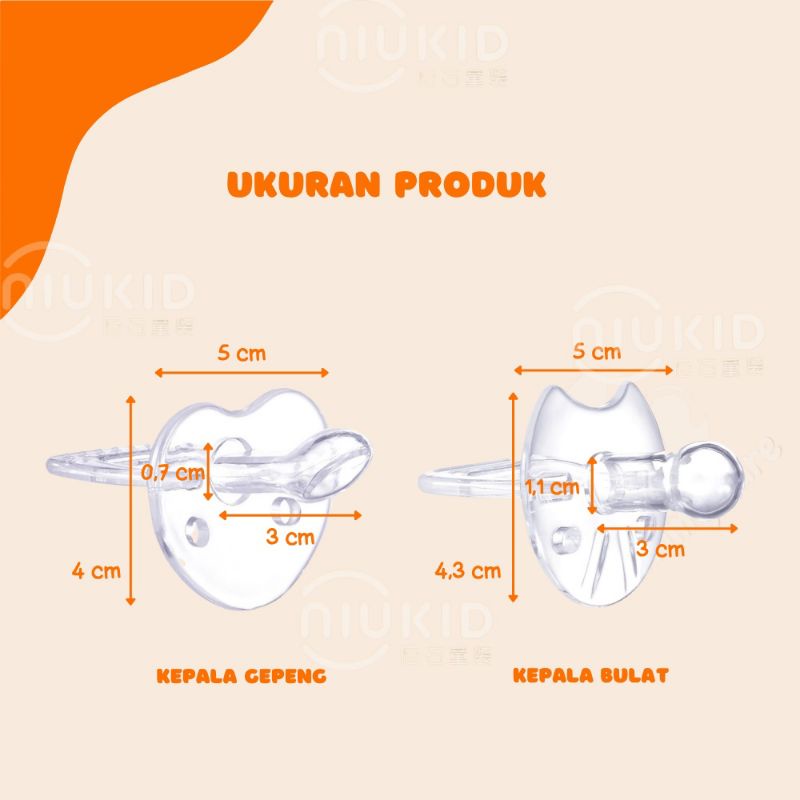 [rumahbayipdg] Empeng bayi transparan mpeng silicone BPA free dot bayi kompeng bayi 1 pcs