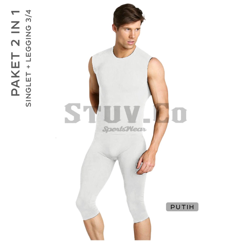 PAKET STELAN BASELAYER SLEEVELESS TANPA LENGAN DAN CELANA PENDEK LEGGING BASELAYER DALEMAN