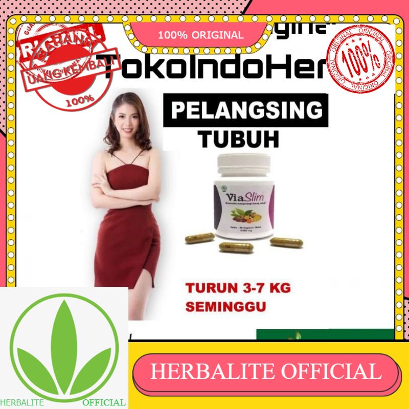 100% ORIGINAL ViaSlim Via Slim Asli Obat Pelangsing Penurun Berat Badan Alami/Herbal
