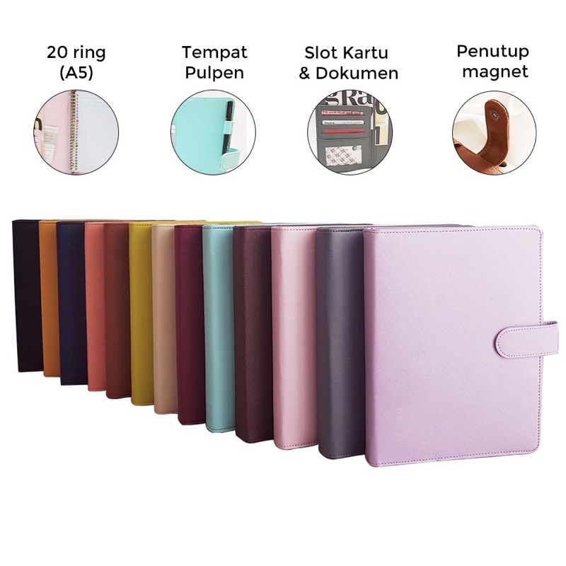 

Binder polos A5 eksklusif Ring Binder Agenda A5 organizer