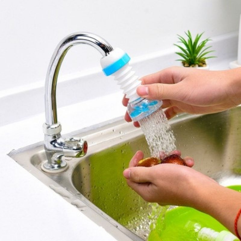 Filter Kran Air Kamar Mandi Elastis Sambungan Saringan Keran Air Wastafel Anti Splash Water Faucet Fleksibel 360 Derajat