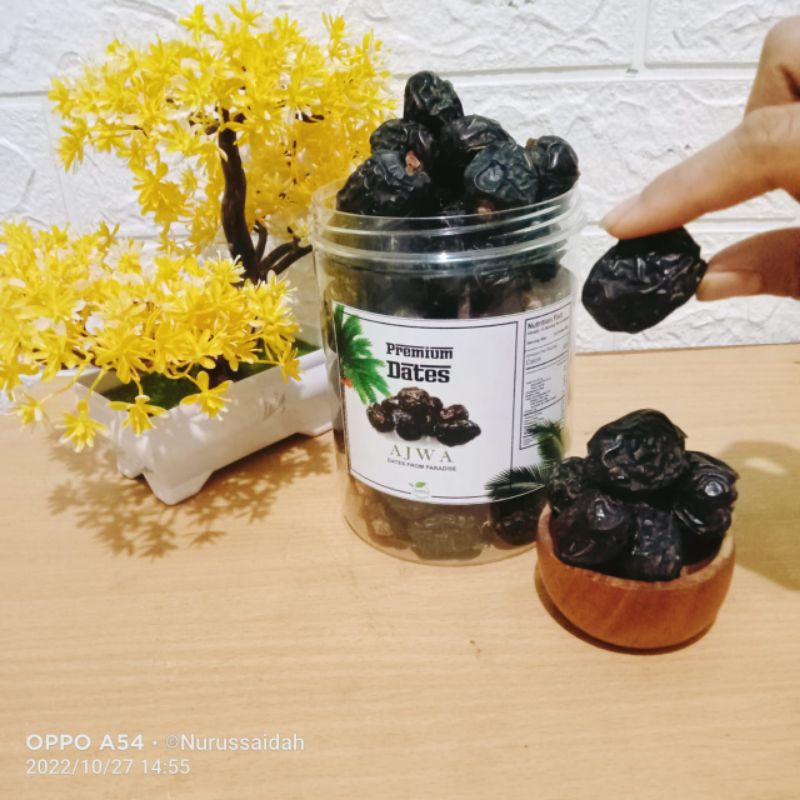 

ajwa madinah premium kemasan toples 500g