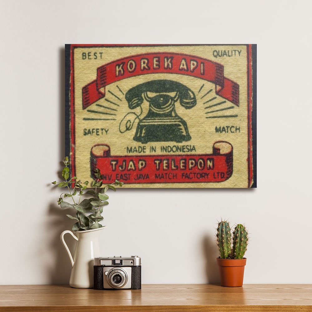 Poster Dekorasi Hiasan Dinding Kayu Iklan Jadul Jaman Dulu Lucu Korek Api Tcap Telepon